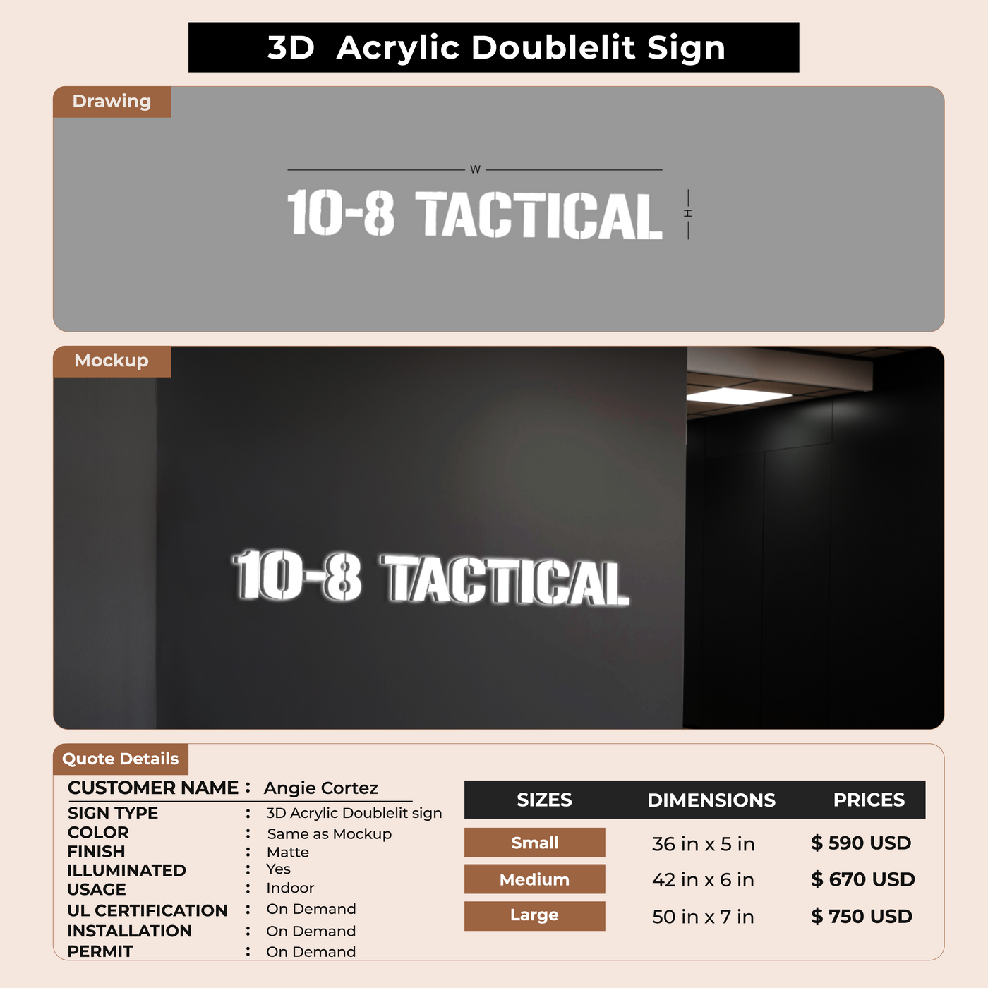 Custom Signs for Angie Cortez
