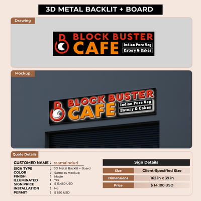 3d metal backlit with backboard for Ram Induri