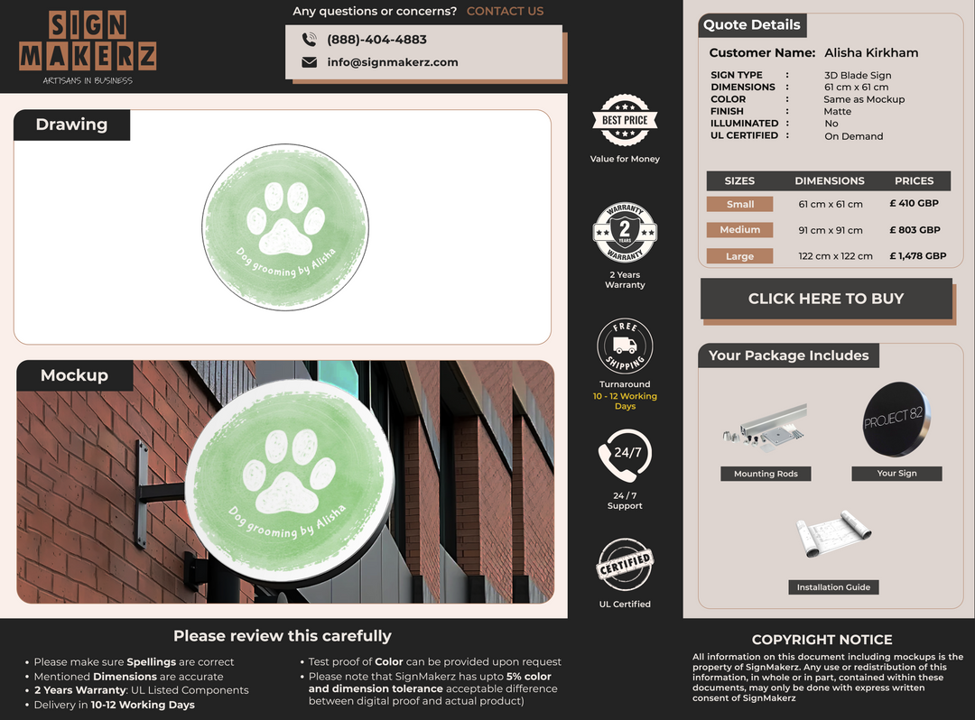 Custom Signs for Alisha Kirkham