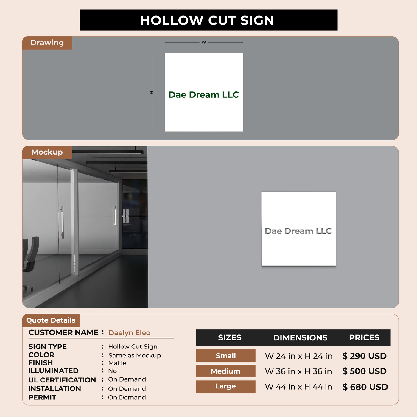 Custom Signs for Daelyn Eleo