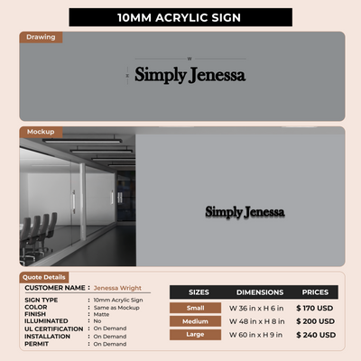Custom Signs for Jenessa Wright