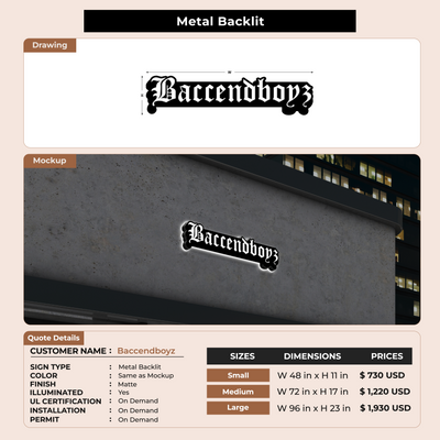 Custom Signs for Baccendboyz