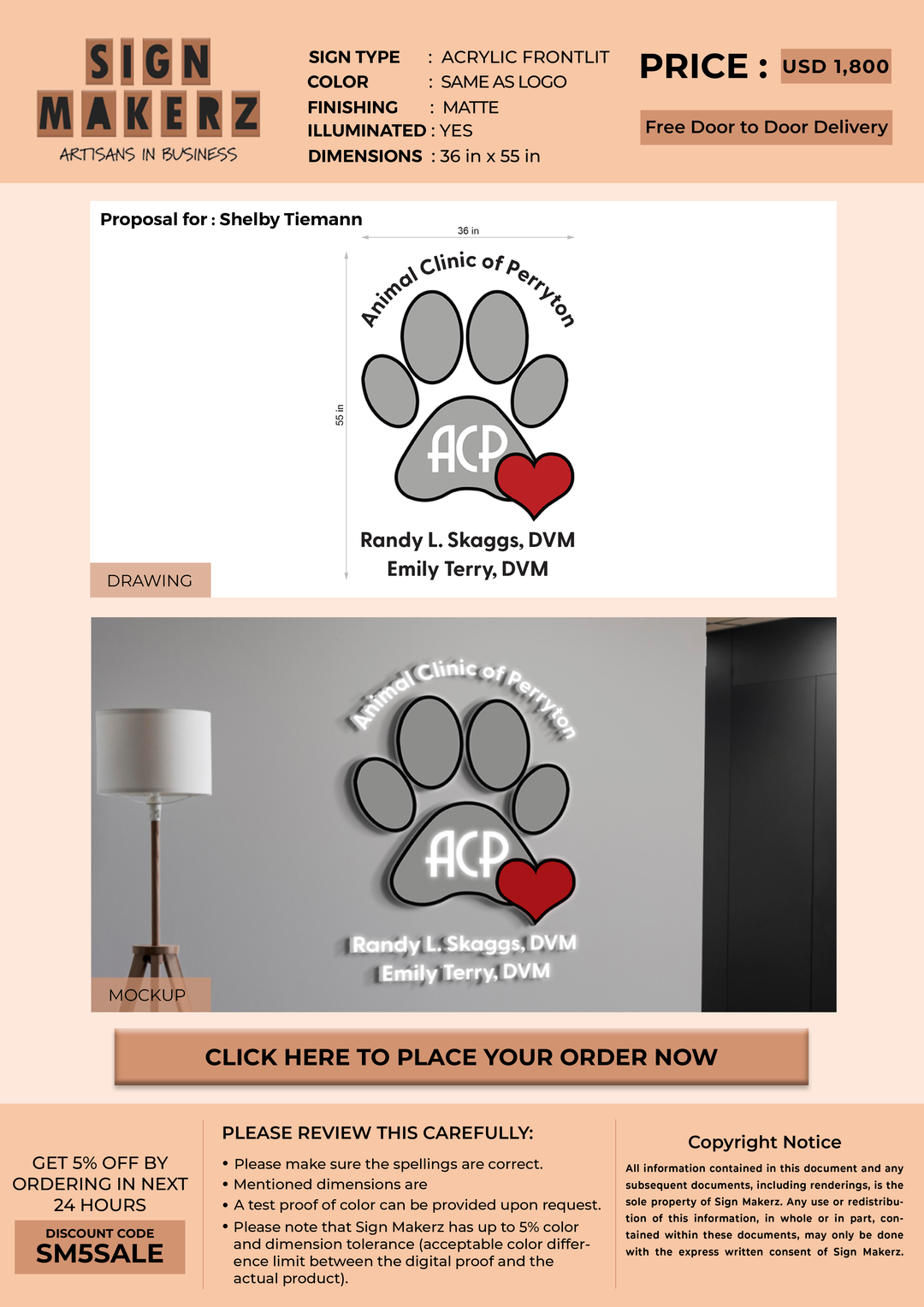 Custom Signs for Shelby Tiemann