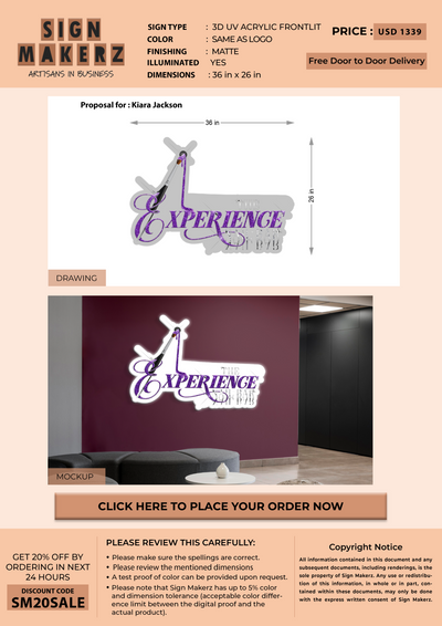 3D UV Acrylic Signs for Kiara Jackson
