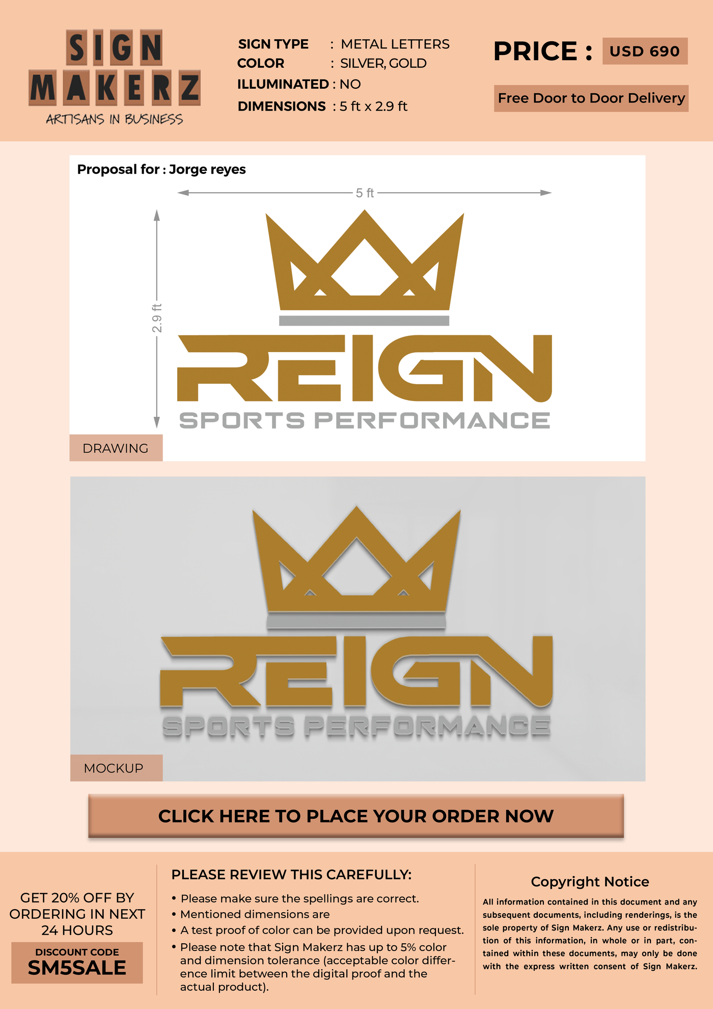 Custom Signs for Jorge reyes