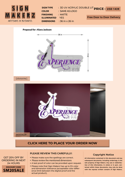 3D UV Acrylic Signs for Kiara Jackson