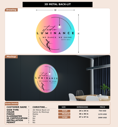CUSTOM MOCKUP SIGN FOR Christine Wides