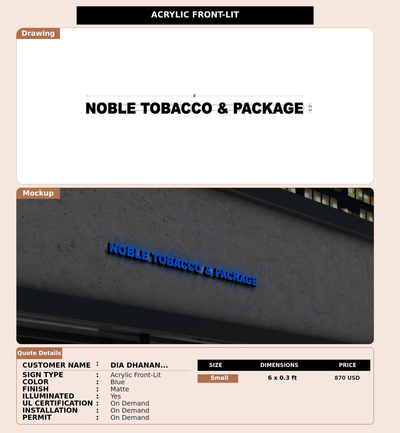 CUSTOM MOCKUP SIGN FOR Dia dhanani