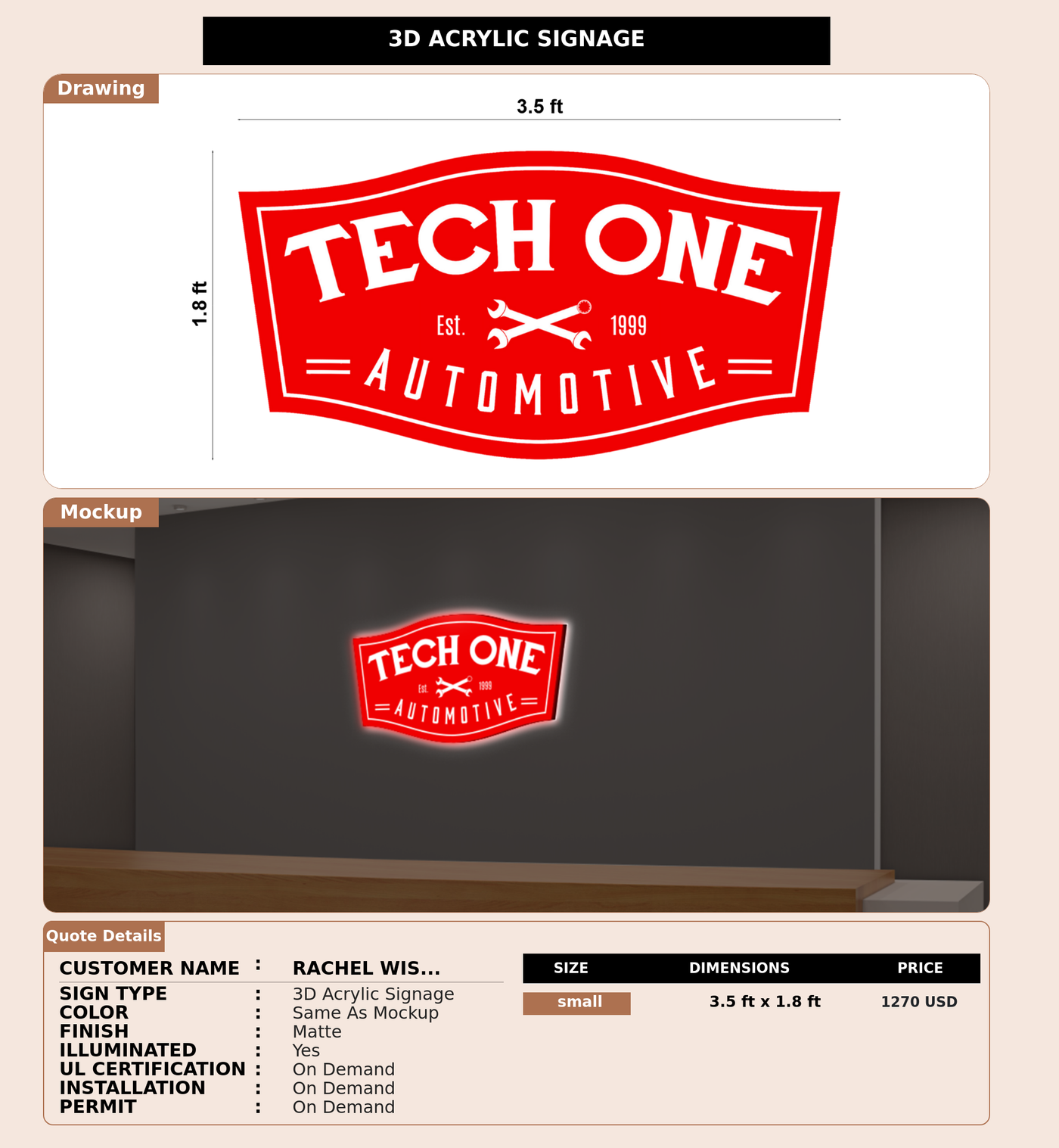 CUSTOM MOCKUP SIGN FOR Rachel Wisian