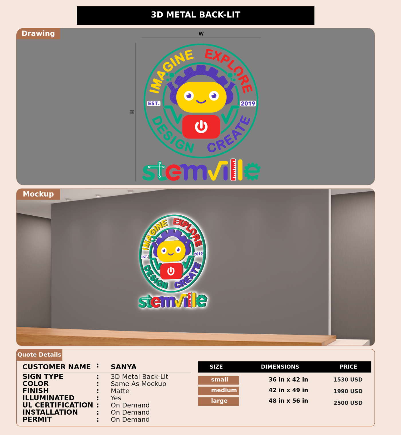 CUSTOM MOCKUP SIGN FOR sanya