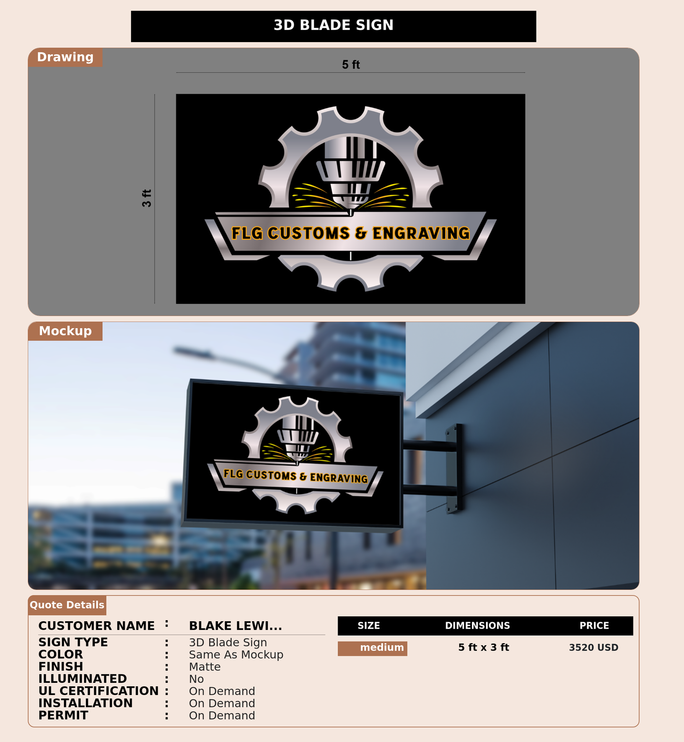 CUSTOM MOCKUP SIGN FOR BLAKE LEWIS