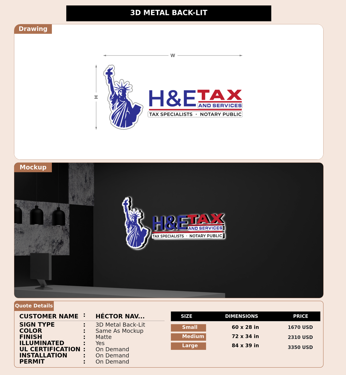 CUSTOM MOCKUP SIGN FOR Héctor Navarro
