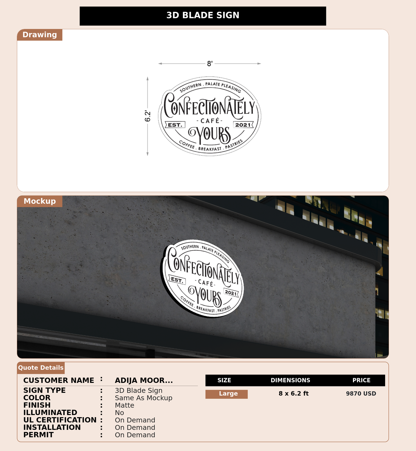 CUSTOM MOCKUP SIGN FOR Adija Moore