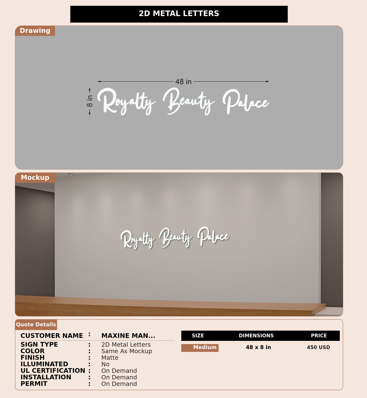 CUSTOM MOCKUP SIGN FOR maxine manning