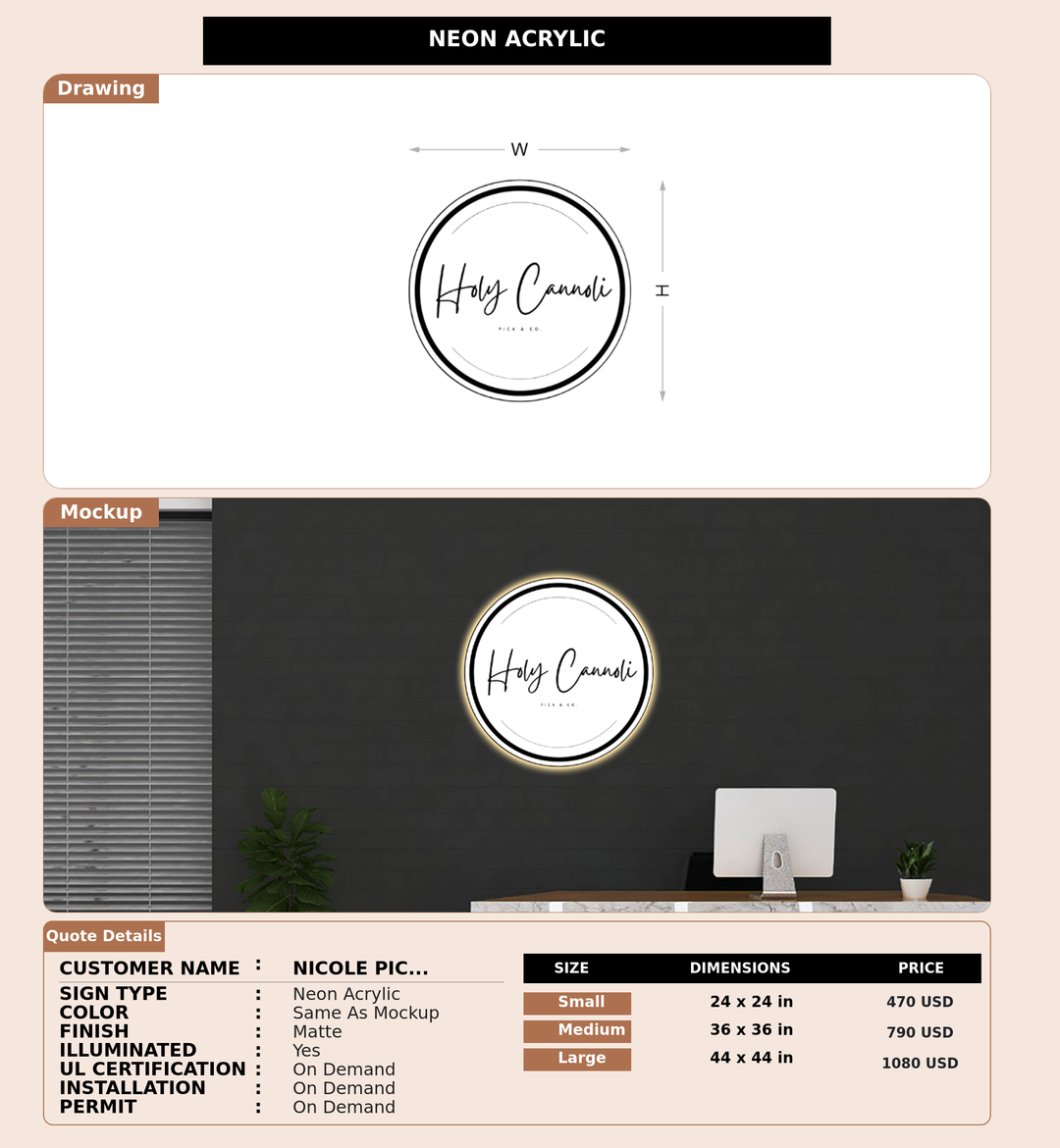 CUSTOM MOCKUP SIGN FOR Nicole Pica