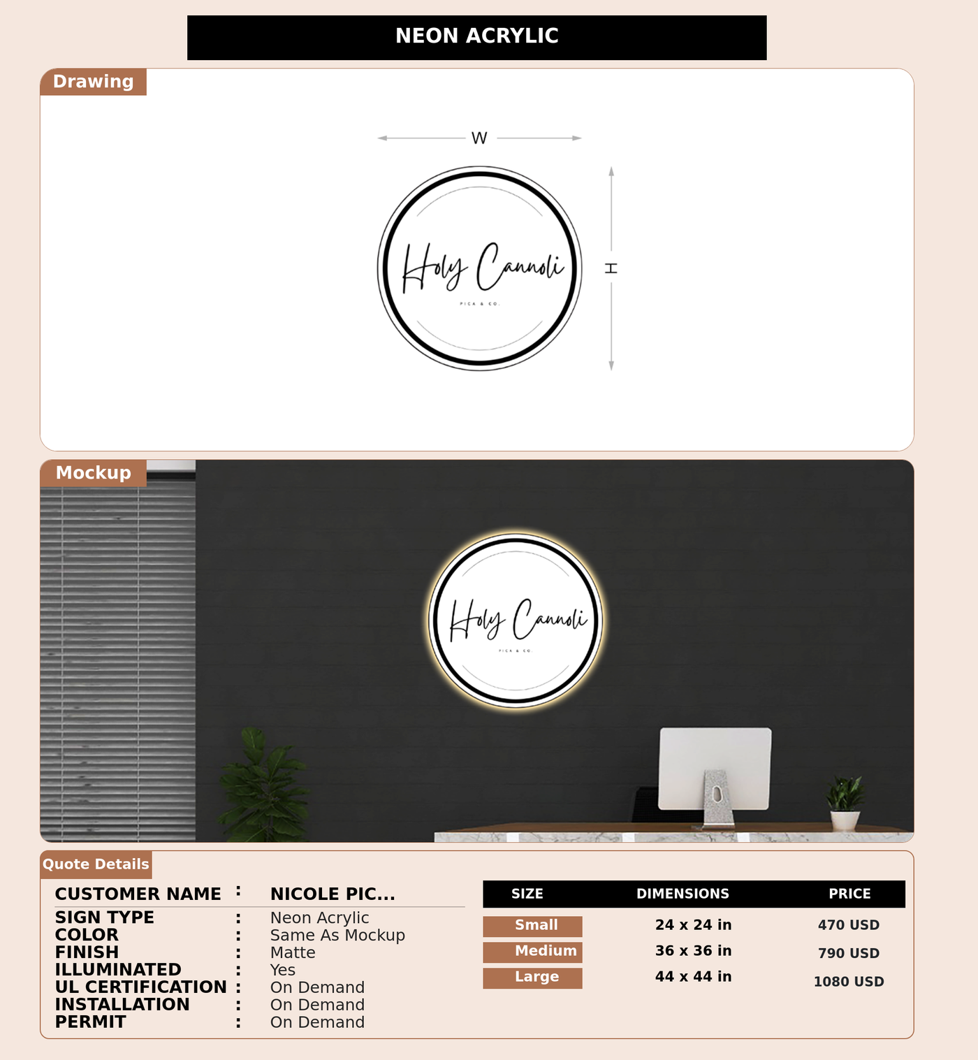 CUSTOM MOCKUP SIGN FOR Nicole Pica