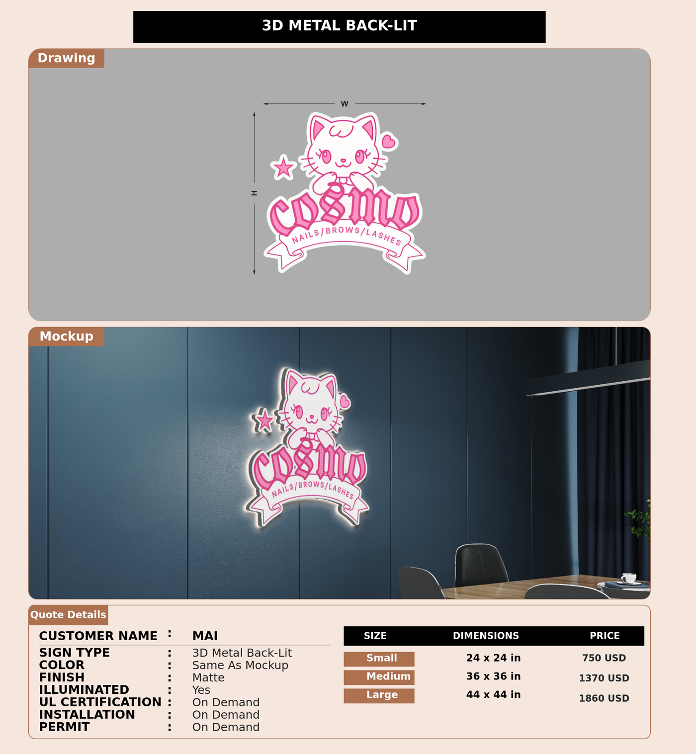 CUSTOM MOCKUP SIGN FOR Mai