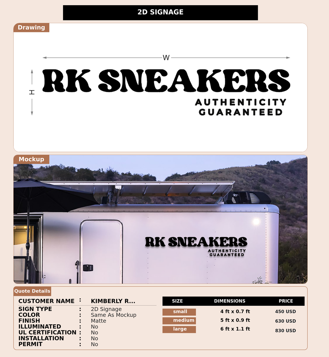 CUSTOM MOCKUP SIGN FOR Kimberly Ramirez