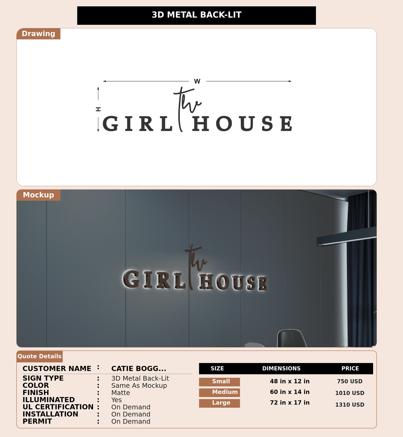 CUSTOM MOCKUP SIGN FOR Catie Boggess