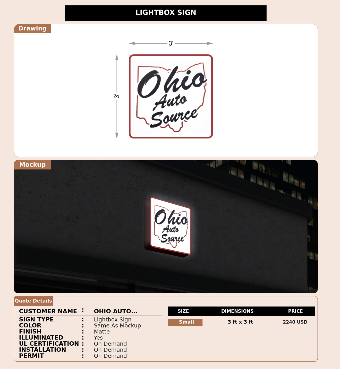 CUSTOM MOCKUP SIGN FOR Ohio Auto Source