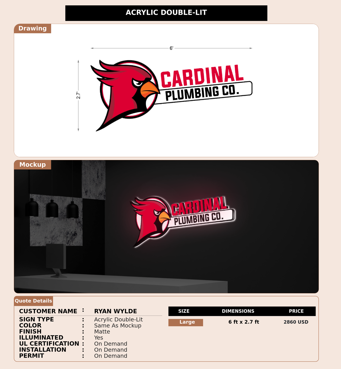CUSTOM MOCKUP SIGN FOR Ryan Wylde