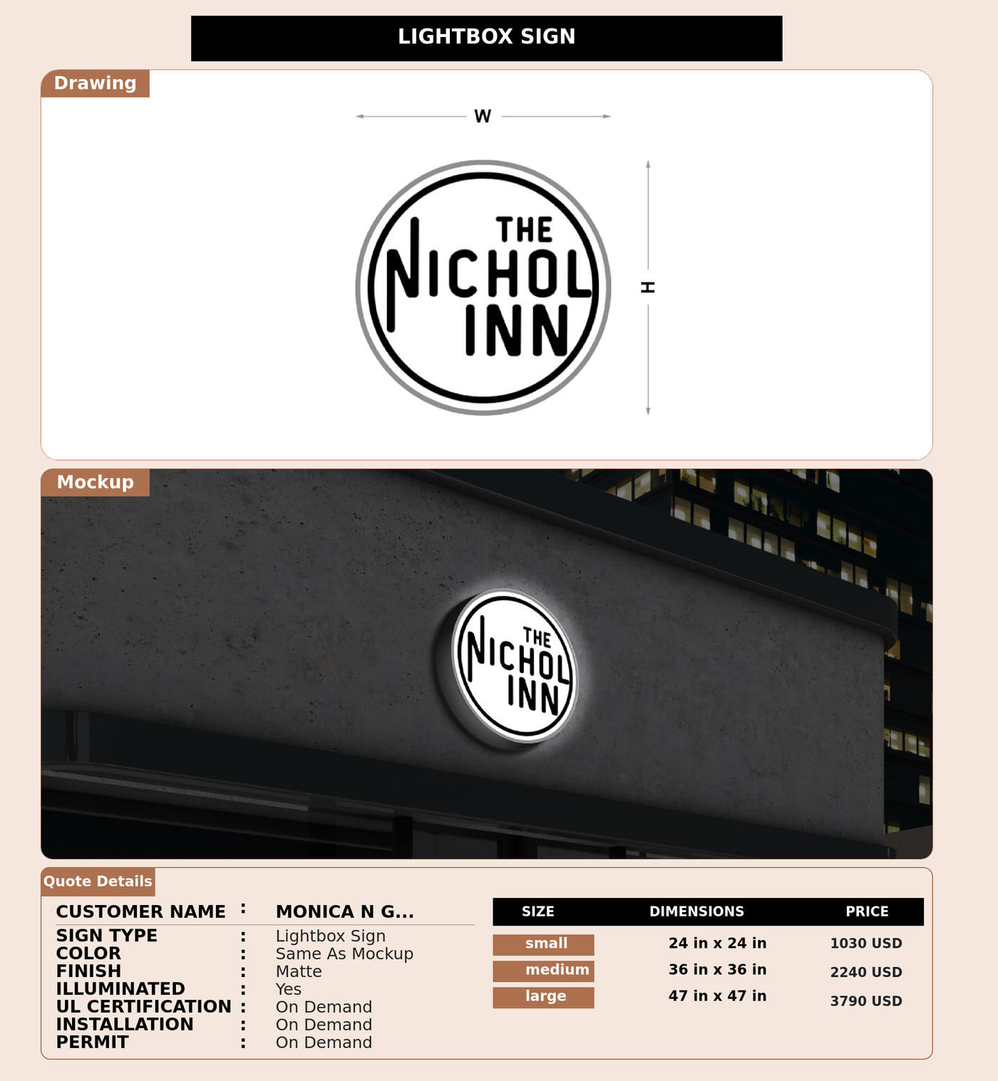 CUSTOM MOCKUP SIGN FOR Monica N Gean