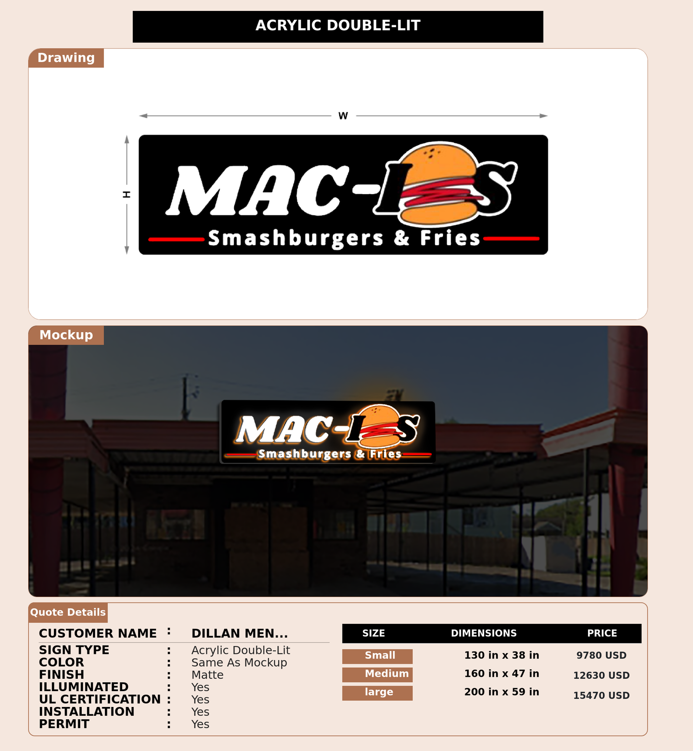 CUSTOM MOCKUP SIGN FOR Dillan mena