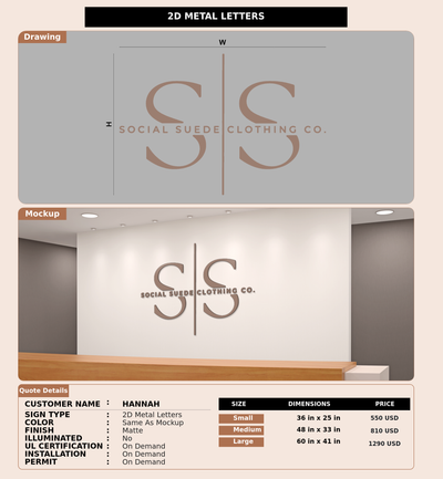CUSTOM MOCKUP SIGN FOR Hannah