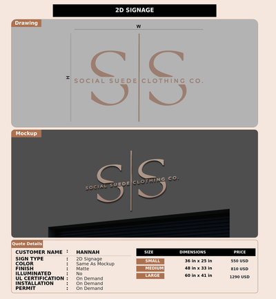 CUSTOM MOCKUP SIGN FOR Hannah