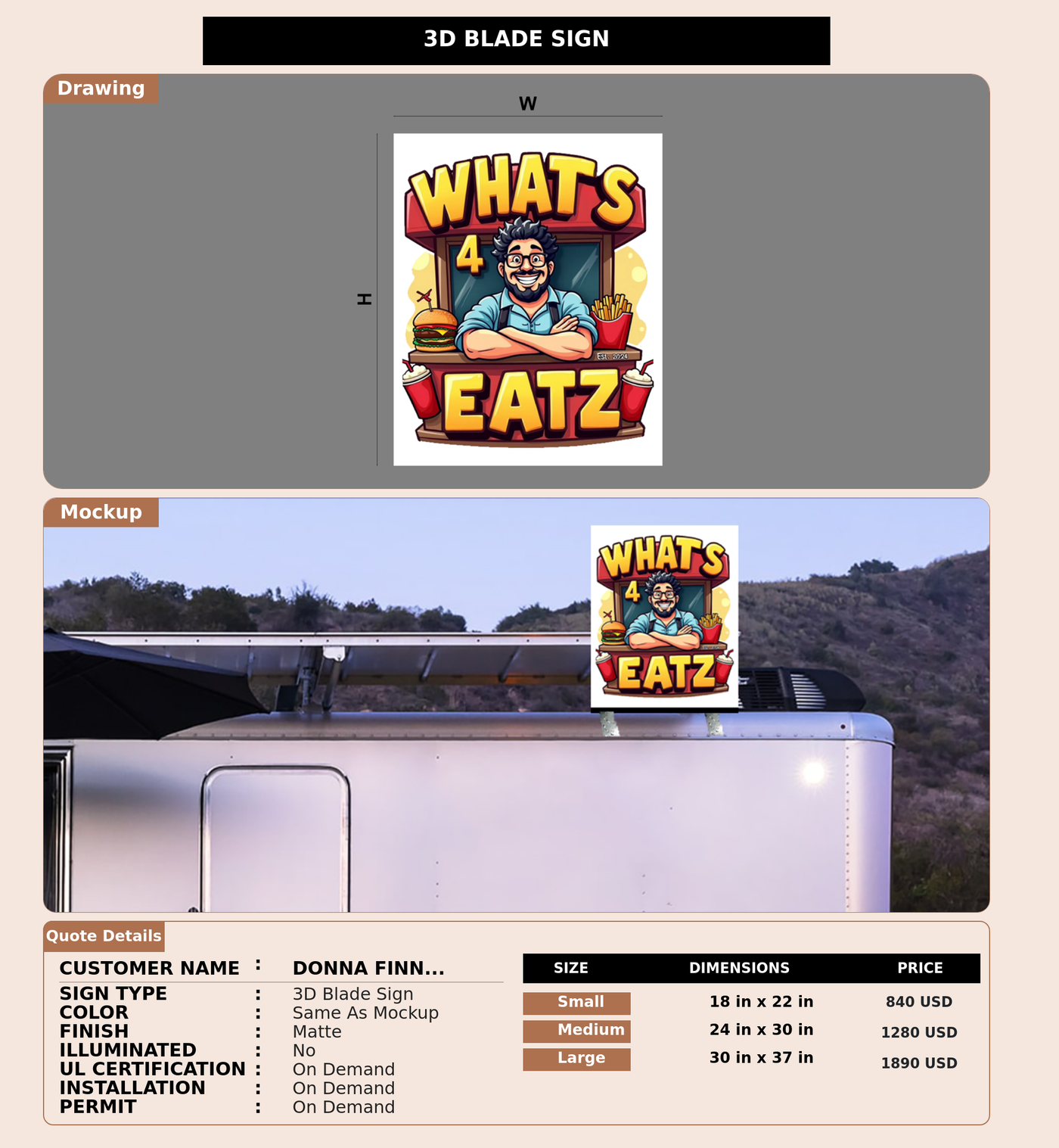 CUSTOM MOCKUP SIGN FOR Donna Finney