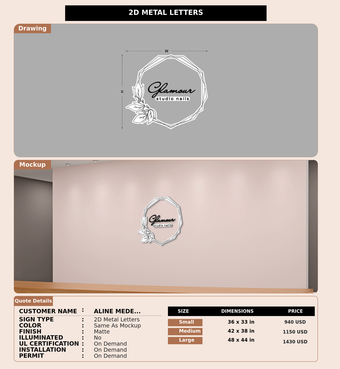 CUSTOM MOCKUP SIGN FOR Aline Medeiros