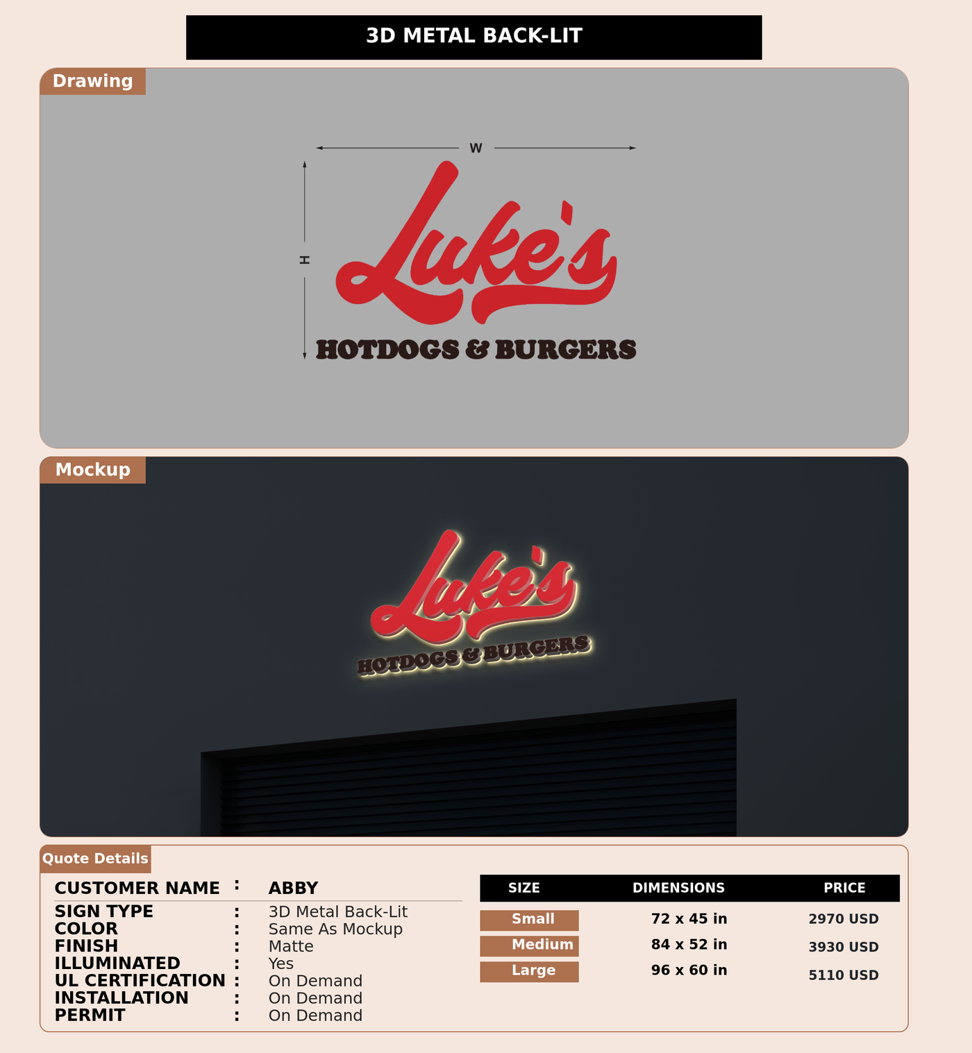 CUSTOM MOCKUP SIGN FOR Abby