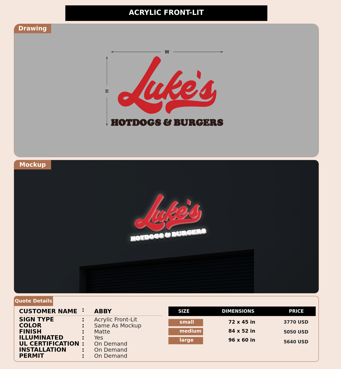 CUSTOM MOCKUP SIGN FOR Abby