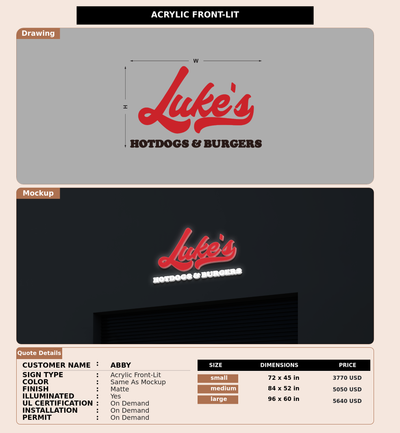 CUSTOM MOCKUP SIGN FOR Abby