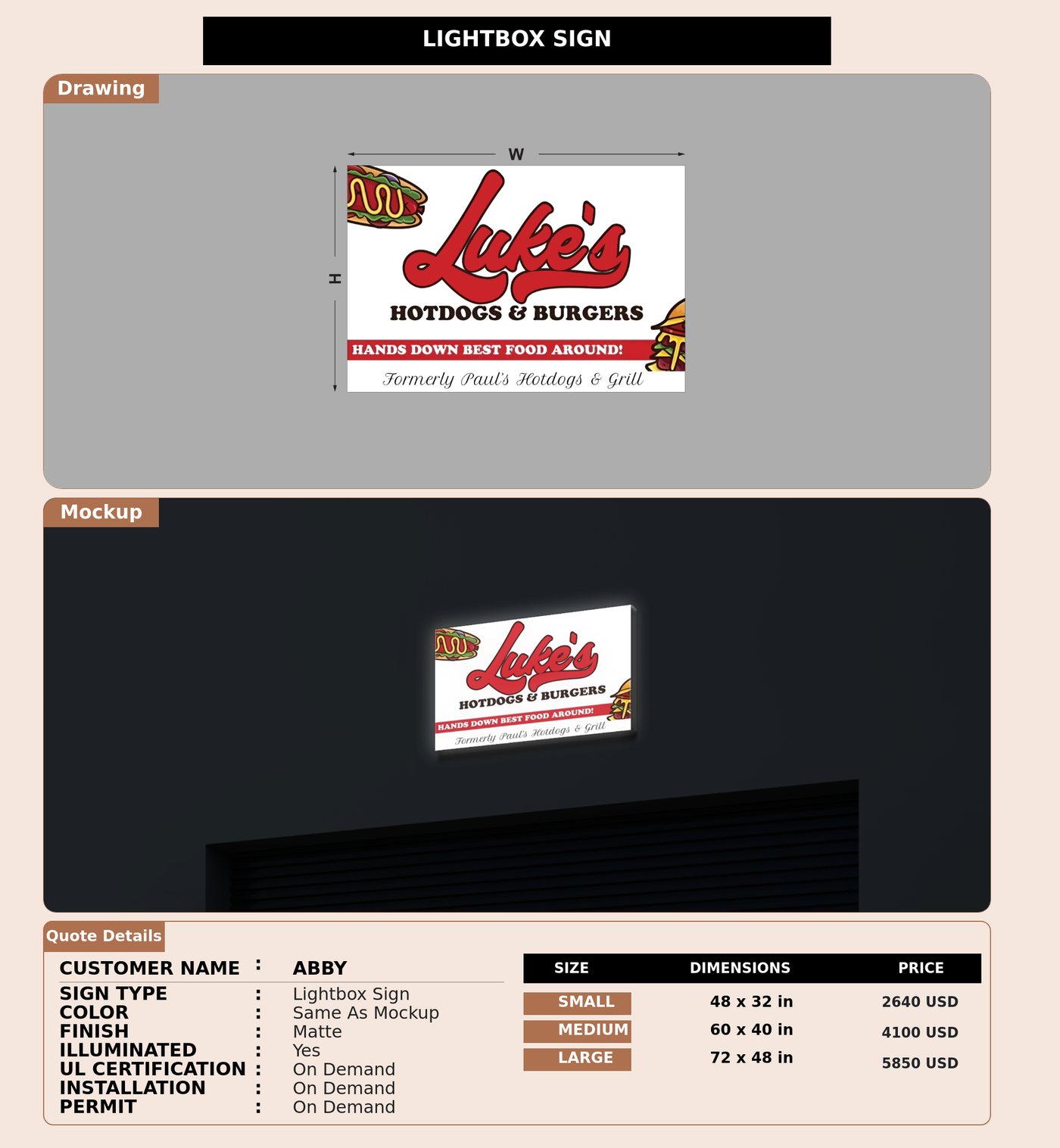 CUSTOM MOCKUP SIGN FOR Abby