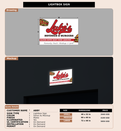 CUSTOM MOCKUP SIGN FOR Abby