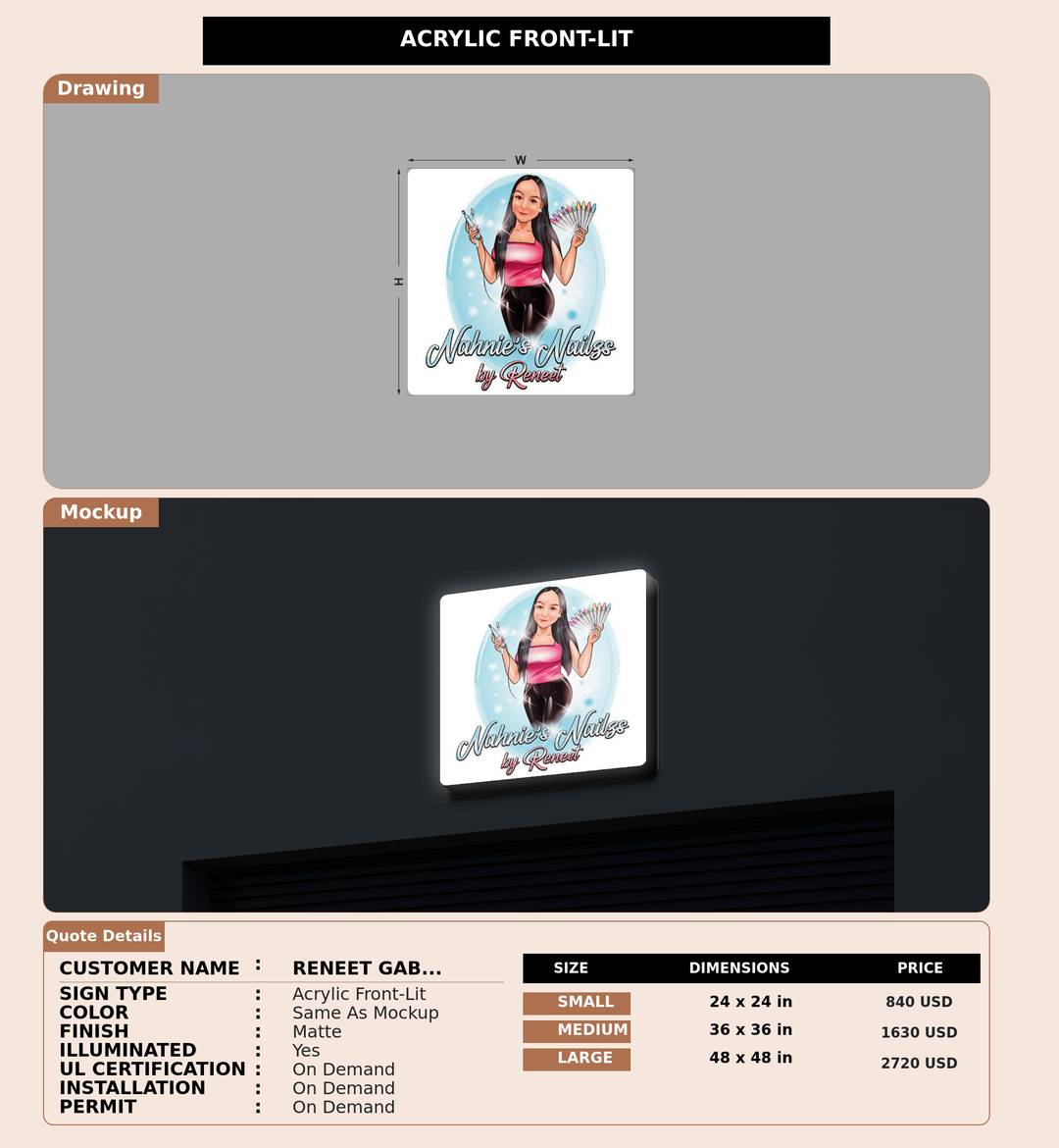 CUSTOM MOCKUP SIGN FOR Reneet Gaber