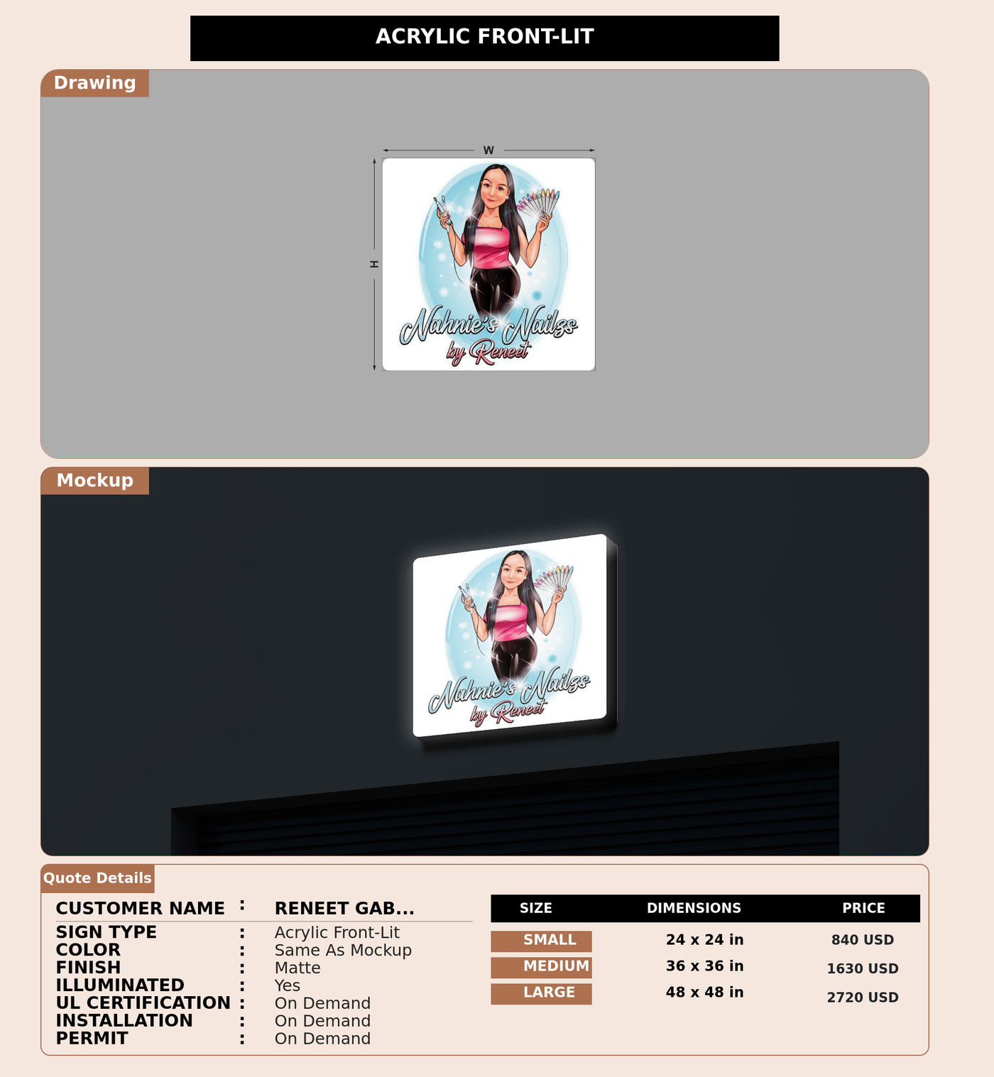 CUSTOM MOCKUP SIGN FOR Reneet Gaber