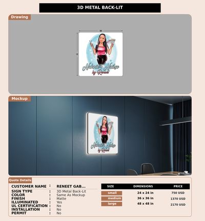 CUSTOM MOCKUP SIGN FOR Reneet Gaber