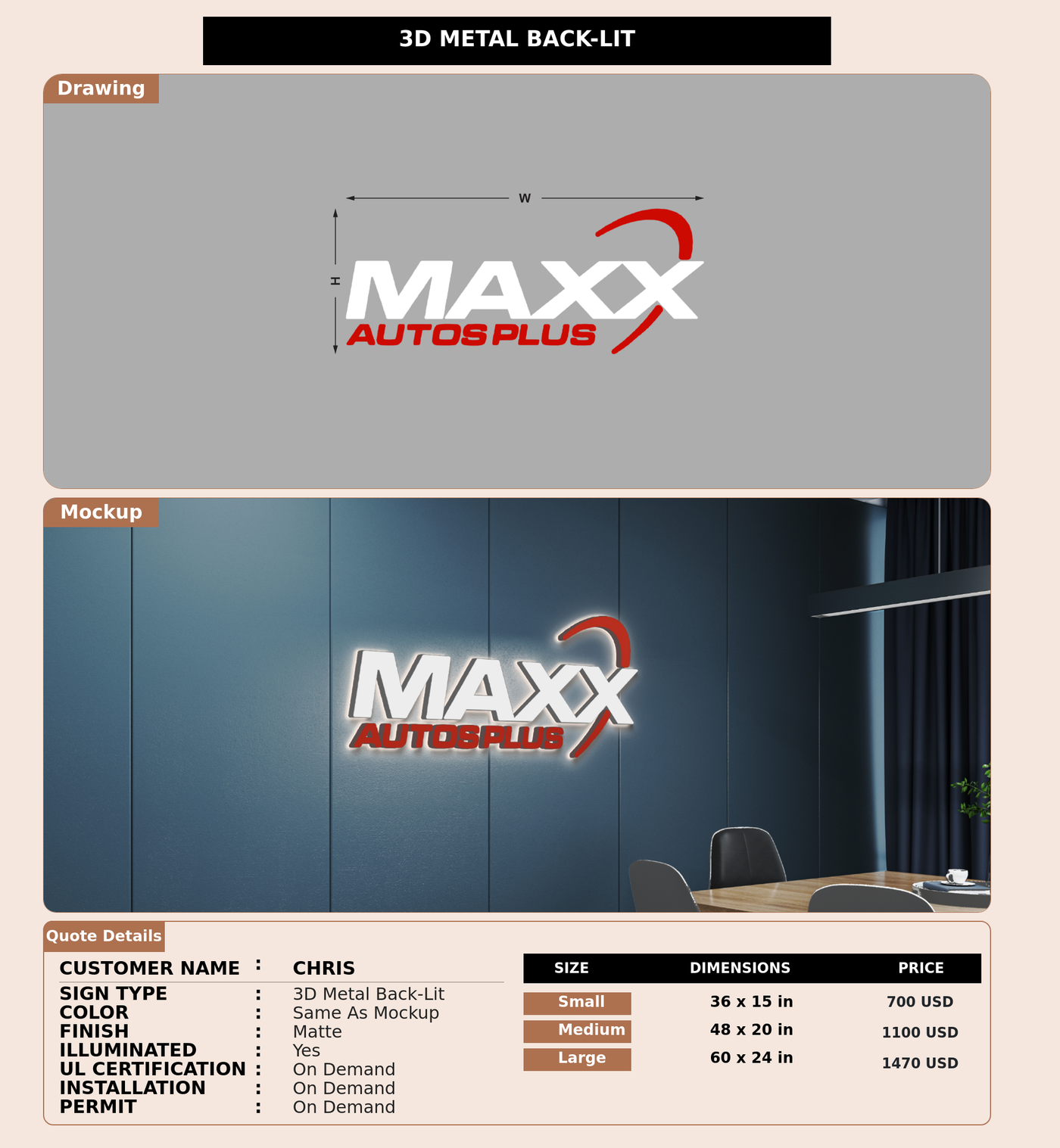 CUSTOM MOCKUP SIGN FOR Chris