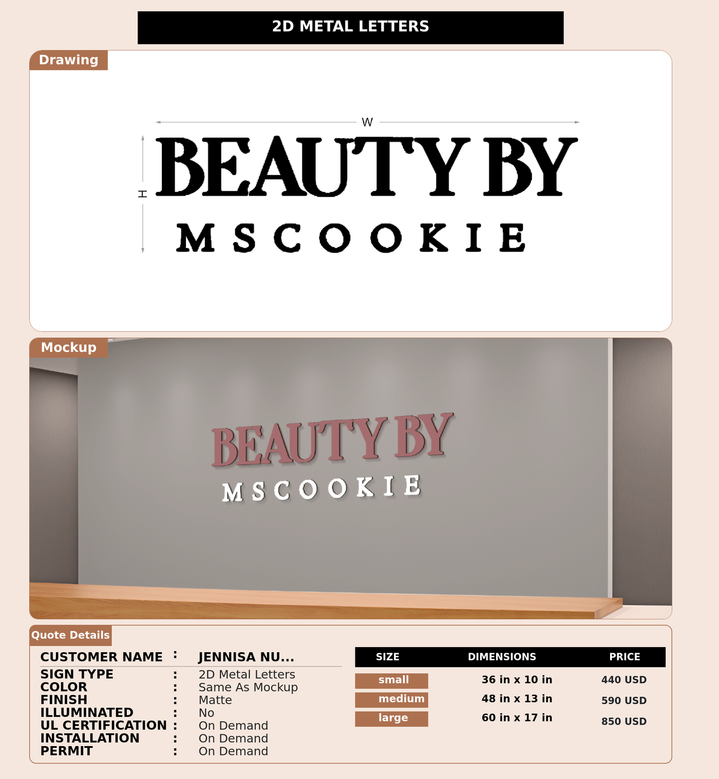 CUSTOM MOCKUP SIGN FOR Jennisa nurse