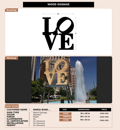 CUSTOM MOCKUP SIGN FOR Maria Bunel