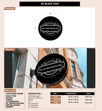 CUSTOM MOCKUP SIGN FOR Genaro Diaz