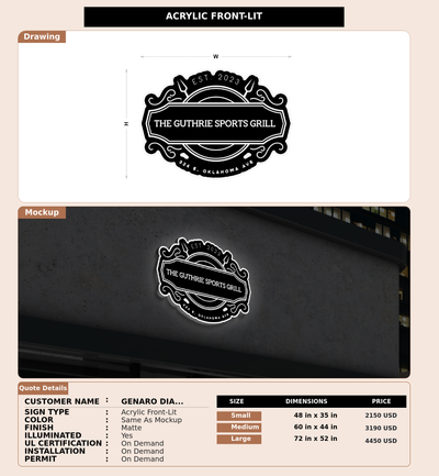 CUSTOM MOCKUP SIGN FOR Genaro Diaz
