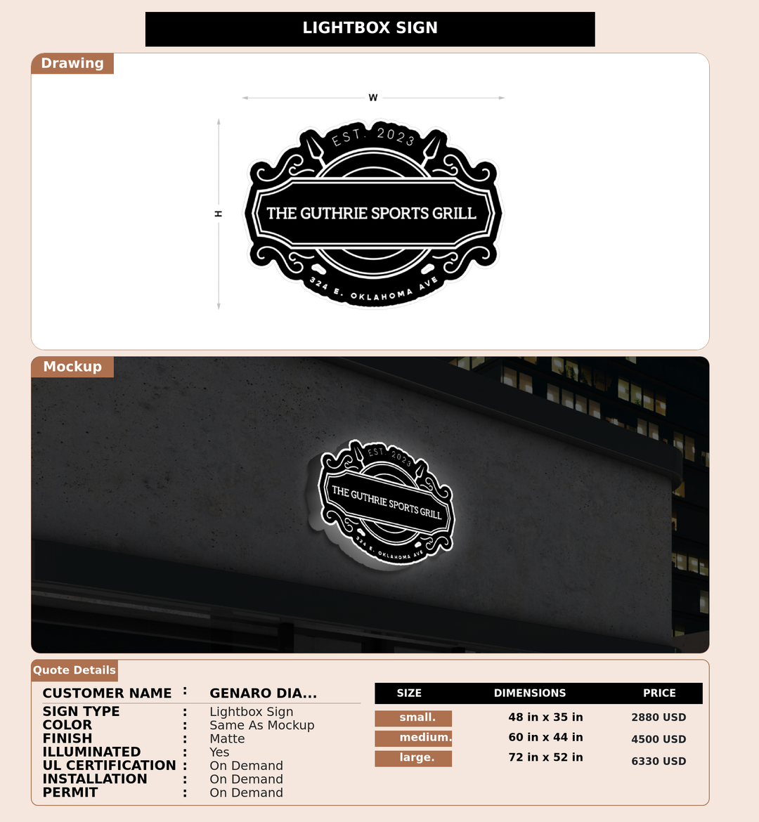 CUSTOM MOCKUP SIGN FOR Genaro Diaz