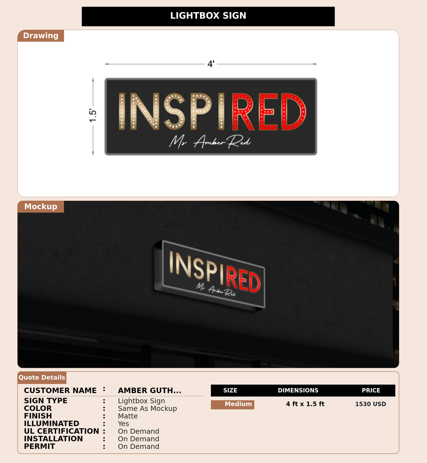 CUSTOM MOCKUP SIGN FOR Amber Guthery
