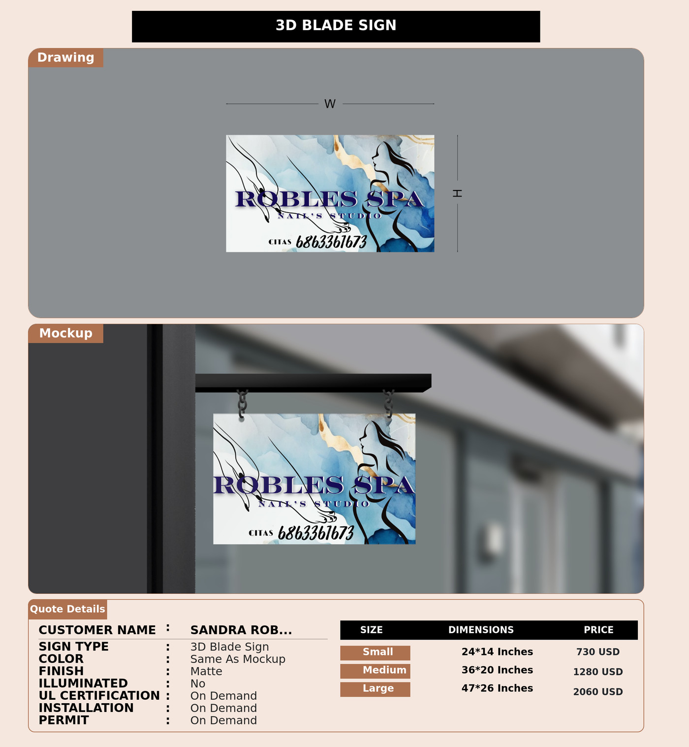 CUSTOM MOCKUP SIGN FOR Sandra Robles