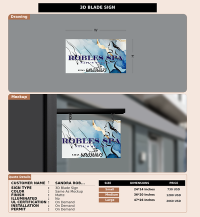 CUSTOM MOCKUP SIGN FOR Sandra Robles