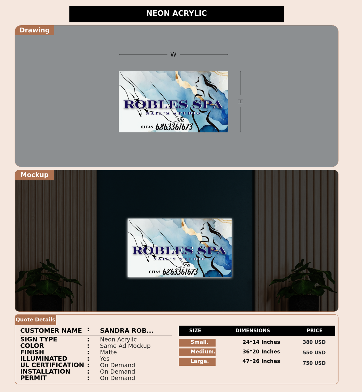 CUSTOM MOCKUP SIGN FOR Sandra Robles