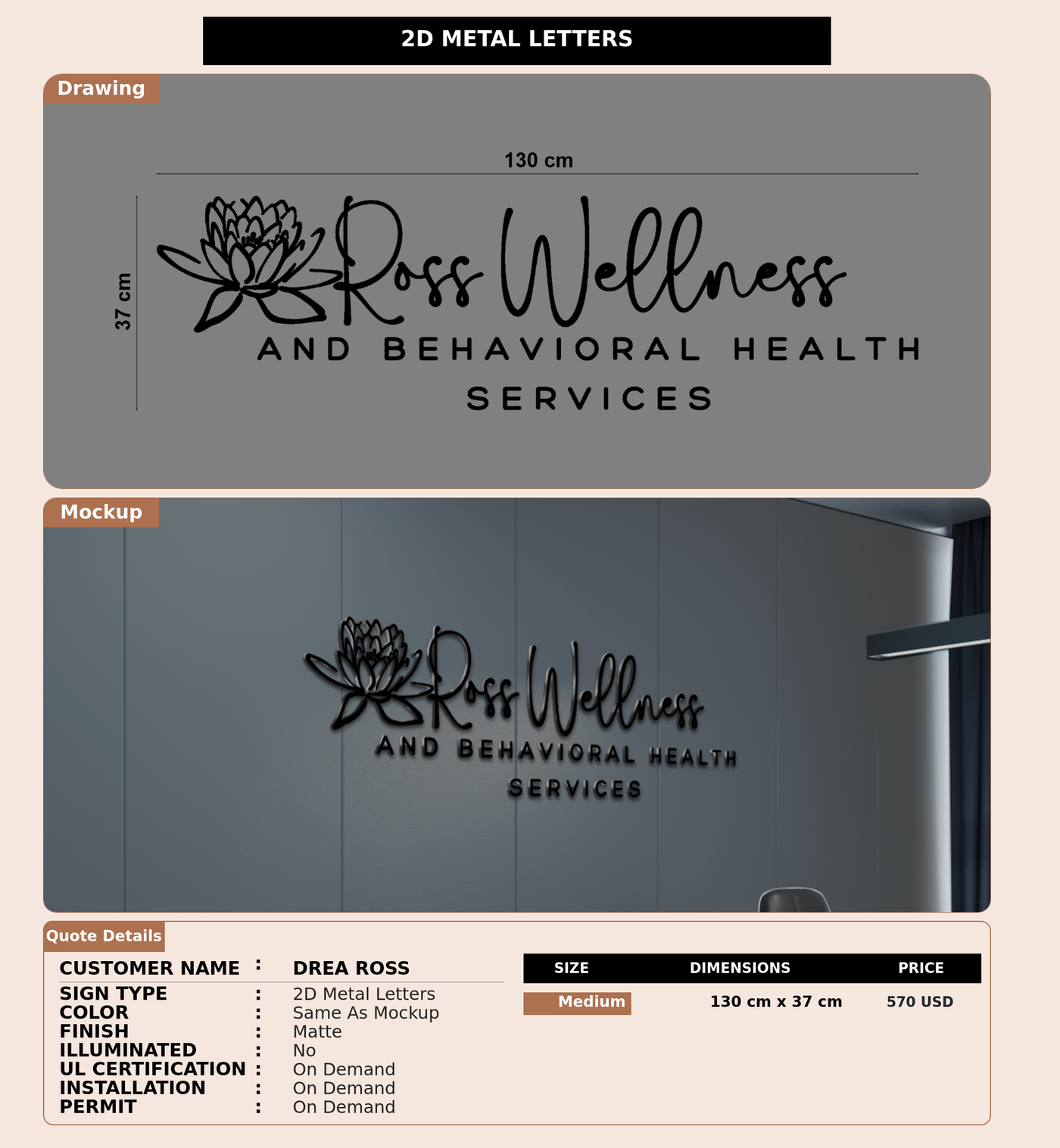 CUSTOM MOCKUP SIGN FOR Drea Ross